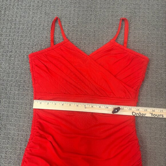 Revolve Elliatt Pippa Dress Womens Medium Knit Mesh Stretch Ruched Bodycon Slit - Picture 5 of 16